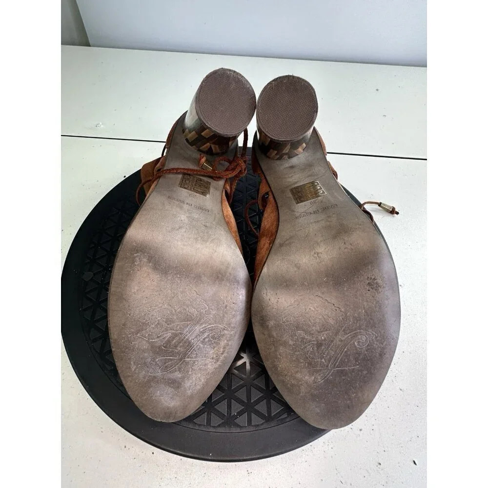 Free People Nouvella Wrap Brown Heels Brown Sz. 39 / 8.5 US